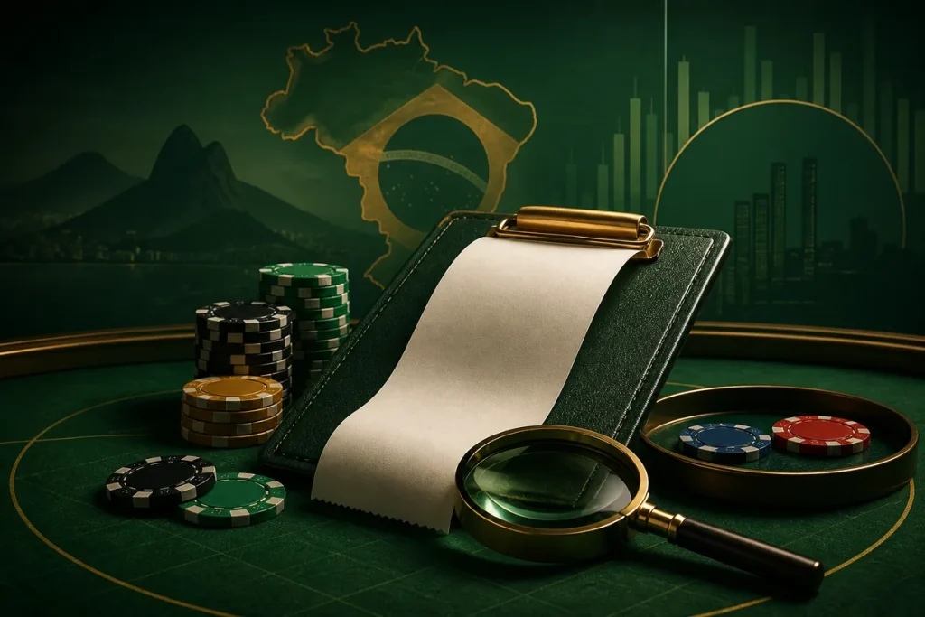 Conferência de pagamento em contexto de cassino